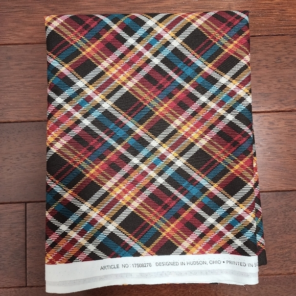 Joann's Fabrics Other - 64" x 44" Brown Teal Red Yellow Plaid Fabric from Joann's, printed in S.…